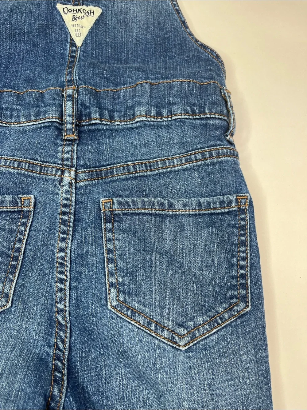 OshKosh B'gosh Blue Denim Girls Overalls Size 7